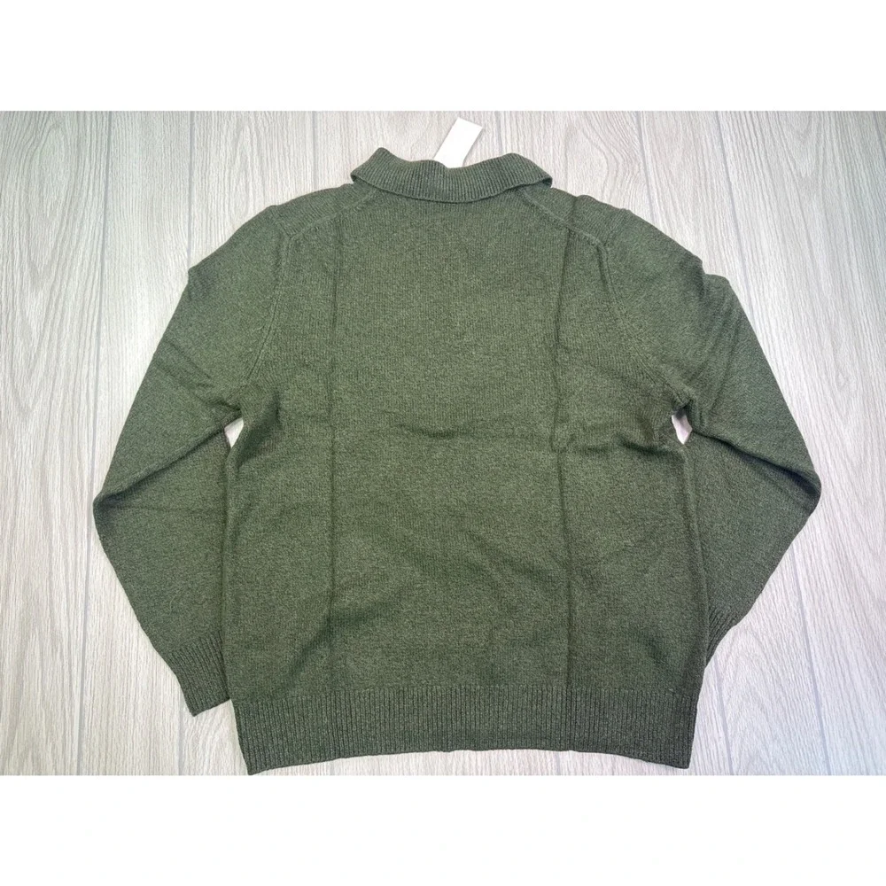 Banana Republic Mens Olive Green Long Sleeve Polo Sweater Size L New With Tags